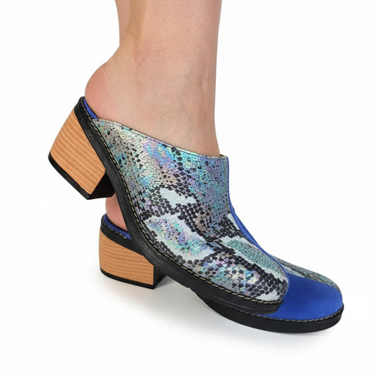 BABUCHA JULIETA REPTIL AZUL