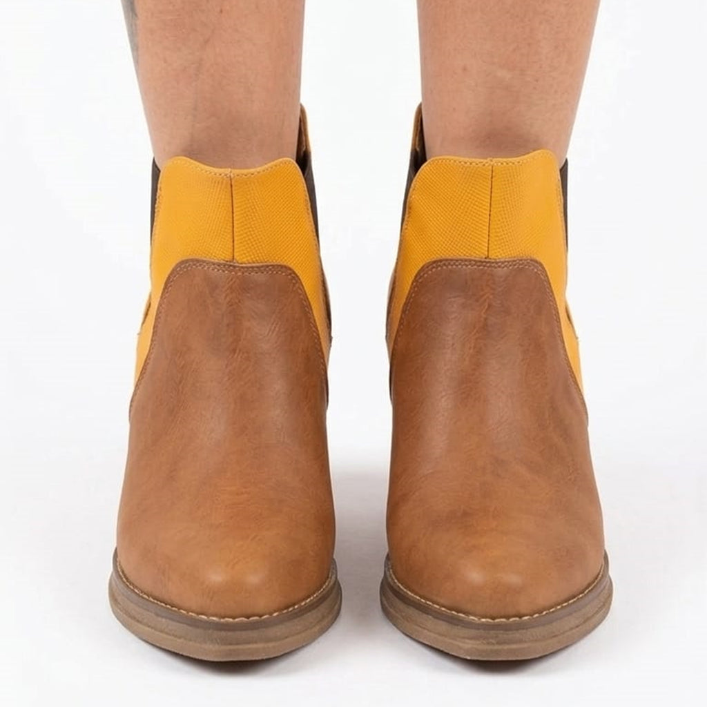 BOTIN MÓNICA CAMEL AMARILLO